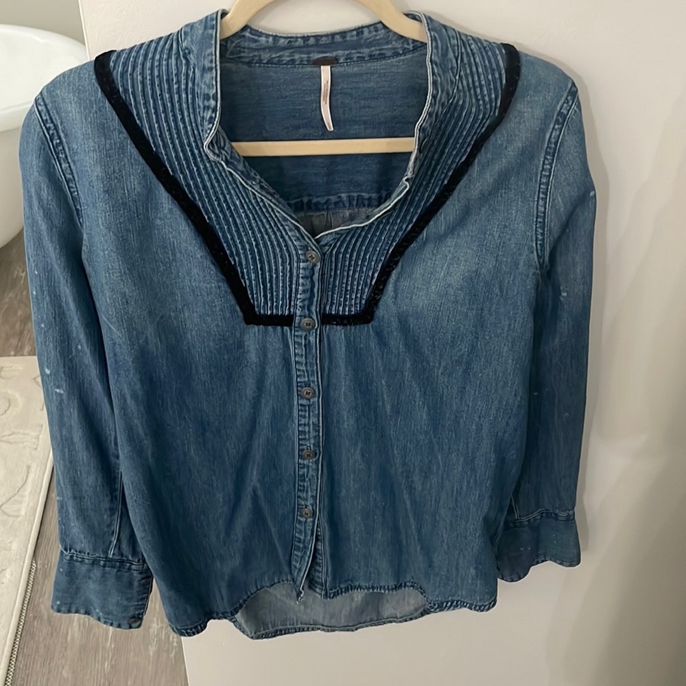 Free people denim button up